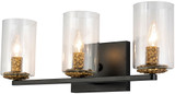 Lucas McKearn BB1003MB-3 Bolivar Contemporary Matte Black 3-Light Bath Lighting Sconce
