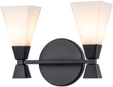 Lucas McKearn BB1004MB-2 Bowtie Contemporary Matte Black 2-Light Bath Lighting Fixture