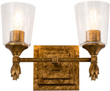 Lucas McKearn BB1022G-2-F1G Vetiver Modern Gold Leaf 2-Light Bathroom Lighting Sconce