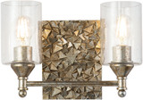 Lucas McKearn BB1158S-2 Mosaic Modern Silver 2-Light Bathroom Vanity Lighting