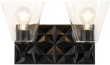 Lucas McKearn BB1302MB-2 Alpha Modern Matte Black 2-Light Vanity Light Fixture