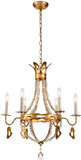 Lucas McKearn CH1036-6 Monteleone Traditional Gold Leaf Lighting Chandelier