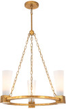 Lucas McKearn CH30208G-3 Kristy Contemporary Distressed Gold Chandelier Light