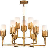 Lucas McKearn CH20319G-9 Sawgrass Modern Gold Leaf Chandelier Lighting