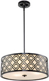 Lucas McKearn GN/ARABELLA/P/L-BLK Arabella Modern Black 21" Drum Ceiling Pendant Light