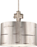 Lucas McKearn PD1052 Fragment Modern Silver Leaf and Glaze Drum Ceiling Pendant Light