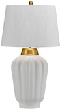 Lucas McKearn QN-BEXLEY-TL-WBB Bexley Modern White / Brushed Brass Side Table Lamp