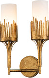 Lucas McKearn SC20319G-2 Sawgrass Contemporary Gold Leaf Lighting Sconce