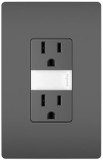 Legrand Radiant NTL885TRBKCC6 Modern Black LED Night Light w/ Two 15A Tamper-Resistant Outlets