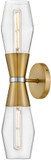 Lark 83902LCB Livie Contemporary Lacquered Brass and Polished Nickel LED Sconce Lighting