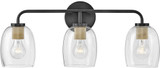 Lark 85013BK Percy Modern Black 3-Light Bathroom Sconce Lighting