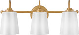 Lark 85413DA Honey Distressed Brass LED 3-Light Bathroom Wall Light Fixture