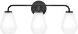 Lark 85503BK Gio Contemporary Black LED 3-Light Lighting For Bathroom