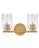 Lark 85582LCB Leta Modern Lacquered Brass LED 2-Light Bathroom Sconce Lighting