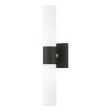 Livex 10102-14 Aero Textured Black with Antique Brass Sconce Lighting