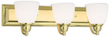 Livex 10503-02 Springfield Polished Brass 3-Light Bathroom Wall Sconce
