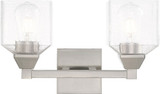 Livex 10382-91 Aragon Contemporary Brushed Nickel 2-Light Bath Lighting Fixture