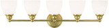 Livex 13665-02 Somerville Polished Brass 5-Light Bath Lighting