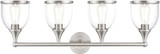 Livex 14134-91 Ashridge Contemporary Brushed Nickel 4-Light Bathroom Vanity Light Fixture