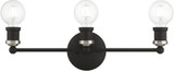 Livex 14423-04 Lansdale Contemporary Black with Brushed Nickel 3-Light Bath Sconce