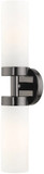 Livex 15072-46 Aero Modern Black Chrome 2-Light Bathroom Sconce