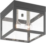Livex 20588-76 Nyack Modern Scandinavian Gray Outdoor Ceiling Light Fixture