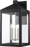 Livex 20598-04 Nyack Black with Brushed Nickel Cluster Exterior Wall Lighting