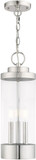 Livex 20727-05 Hillcrest Contemporary Polished Chrome Exterior Pendant Light Fixture