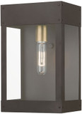 Livex 20872-07 Barrett Modern Bronze with Antique Brass Candle Outdoor Lighting Sconce