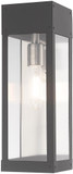 Livex 20873-76 Barrett Modern Scandinavian Gray Outdoor 15" Wall Light Sconce