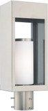 Livex 20984-91 Bleecker Modern Brushed Nickel Outdoor Post Light