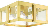 Livex 27723-08 Lexington Contemporary Natural Brass Exterior Ceiling Lighting Fixture