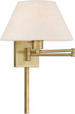 Livex 40038-01 Antique Brass Wall Swing Arm Lamp