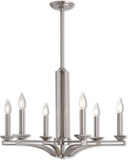 Livex 40056-91 Trumbull Contemporary Brushed Nickel Chandelier Lamp