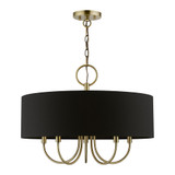 Livex 40115-01 Huntington Antique Brass Drum Pendant Hanging Light