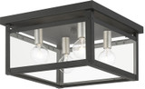 Livex 4032-04 Milford Contemporary Black with Brushed Nickel Candles Ceiling Light Fixture