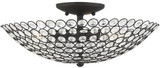 Livex 40446-04 Cassandra Black 16" Flush Mount Light Fixture