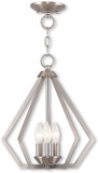 Livex 40923-91 Prism Modern Brushed Nickel Entryway Light Fixture