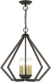 Livex 40925-92 Prism Contemporary English Bronze with Antique Brass 20" Drop Ceiling Lighting