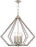 Livex 40926-91 Prism Modern Brushed Nickel Chandelier Light