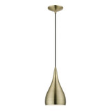 Livex 40981-01 Amador Antique Brass Mini Pendant Lighting Fixture