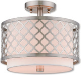 Livex 41107-91 Arabesque Brushed Nickel Overhead Lighting Fixture