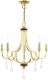 Livex 41275-02 Glendale Polished Brass Hanging Chandelier
