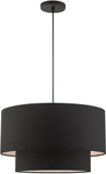 Livex 45668-04 Bainbridge Contemporary Black Drum Pendant Lighting