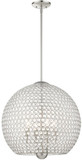Livex 45724-91 Cassandra Brushed Nickel 20" Hanging Lamp