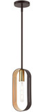 Livex 45761-07 Ravena Contemporary Bronze with Antique Brass Mini Hanging Light
