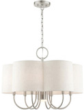 Livex 45807-91 Solstice Brushed Nickel Lighting Chandelier