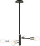 Livex 45864-04 Bannister Modern Black Mini Ceiling Chandelier