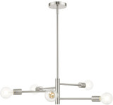 Livex 45865-91 Bannister Modern Brushed Nickel Chandelier Light