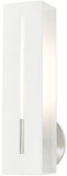 Livex 45953-13 Soma Contemporary Textured White with Brushed Nickel Wall Sconce Lighting